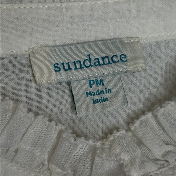 Sundance Women's Off-White Long Sleeve Cotton Button Front Blouse Size PM - Picture 2 of 6